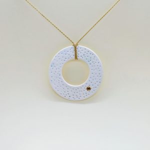 Biżuteria porcelanowa "Okrąg ze złotym punktem"